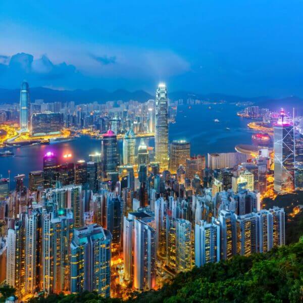 Bustling streets of Hong Kong